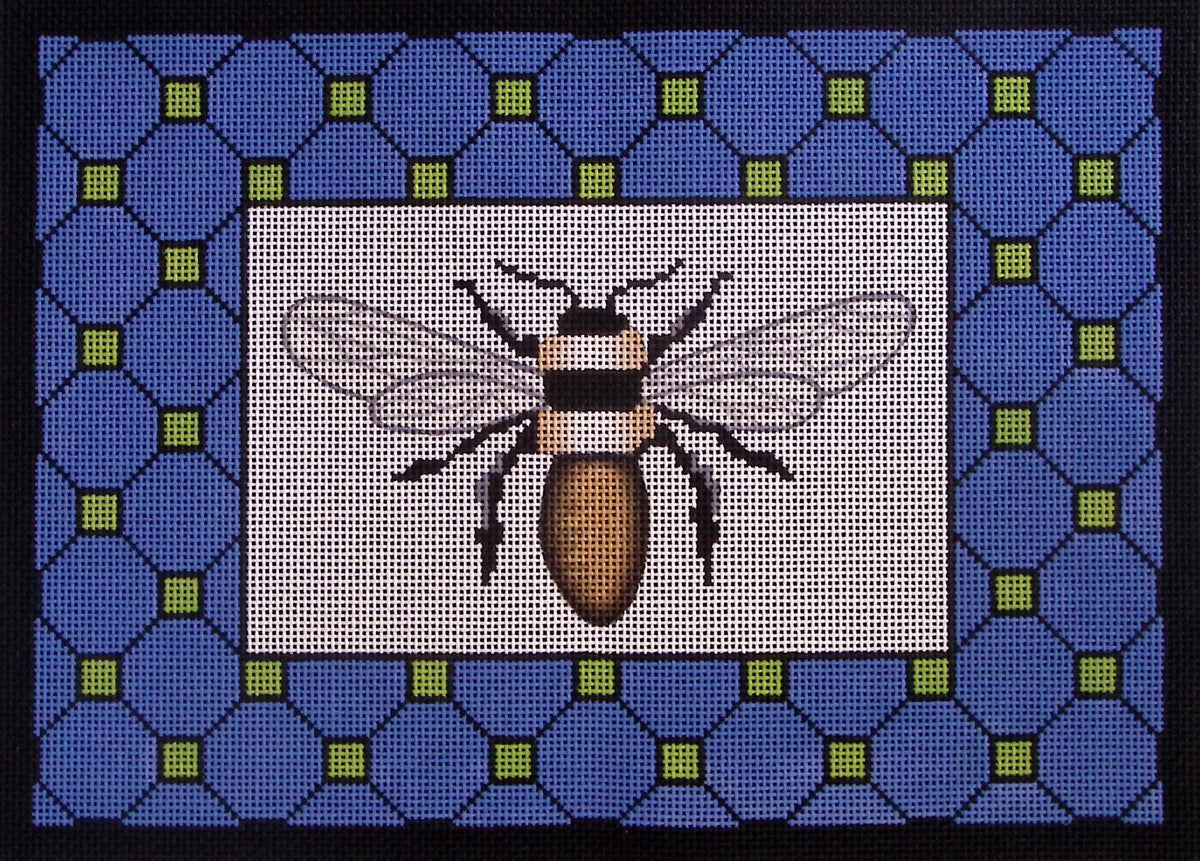 ALS-016 Bee on Periwinkle and Lime