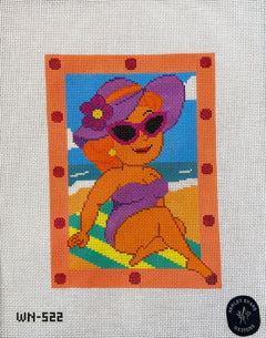 WN-522_AED Ginger Too Glam to Sunscreen Alone Beach Woman