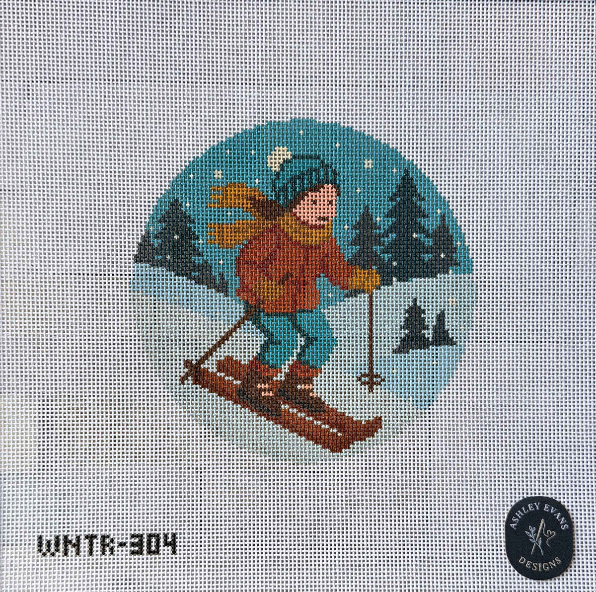 WNTR-304_AED Après Ski Hand-Painted Winter Skier