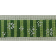 KKB574 snowflakes on green tone on tone stripes 36 inch on 18 1.5 x 36.5