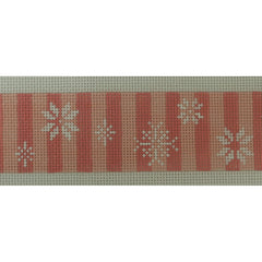 KKB575 snowflakes on pink tone on tone stripes 36inch on 18m 1.5 x 36.5