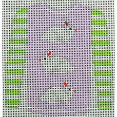 KKO208K 3 White Bunnies on Lavender 3.75 x 3.625