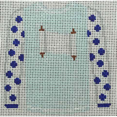 KKO212A Scroll on Light Blue Sweater 3.75 x 3.625
