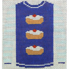 KKO212L Jelly Donut on Royal Blue Sweater 3.75 x 3.625
