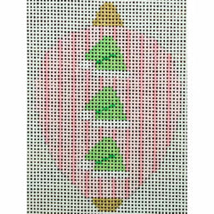 KKO218E Bauble Gold TB Green Santa Hats on Pink Stripes 2.5 x 3.5