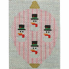 KKO218O Bauble Gold TB Snowmen on Pink Stripes 2.5 x 3.5