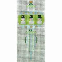 KKO218V round with pinpoint bars snowman blue green 6 x 2.75