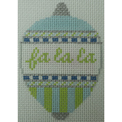 KKO245A fa la la bauble blue and green 3.5 x 2.5