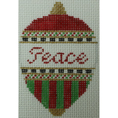 KKO251C peace bauble red and green 3.5 x 2.5