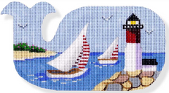 MBM-XO17 Sailboats and Lighthouse - Whale Shape