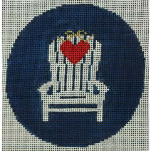 KKO223B ADK with Small Heart on Navy 4" round