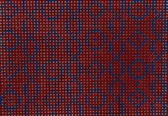 KKWCC14 wallet insert geometric chain/circle/diamond blue on red 3.25 x 2.375