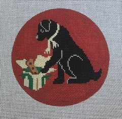 LM-XO17 Black Lab on Christmas Morning