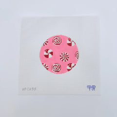 APCH59 Peppermints on Pink Round