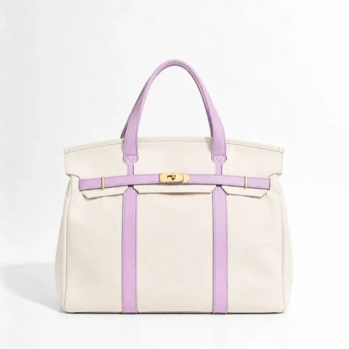 Canvas Boatkin Bag - Pastel Trim Purple