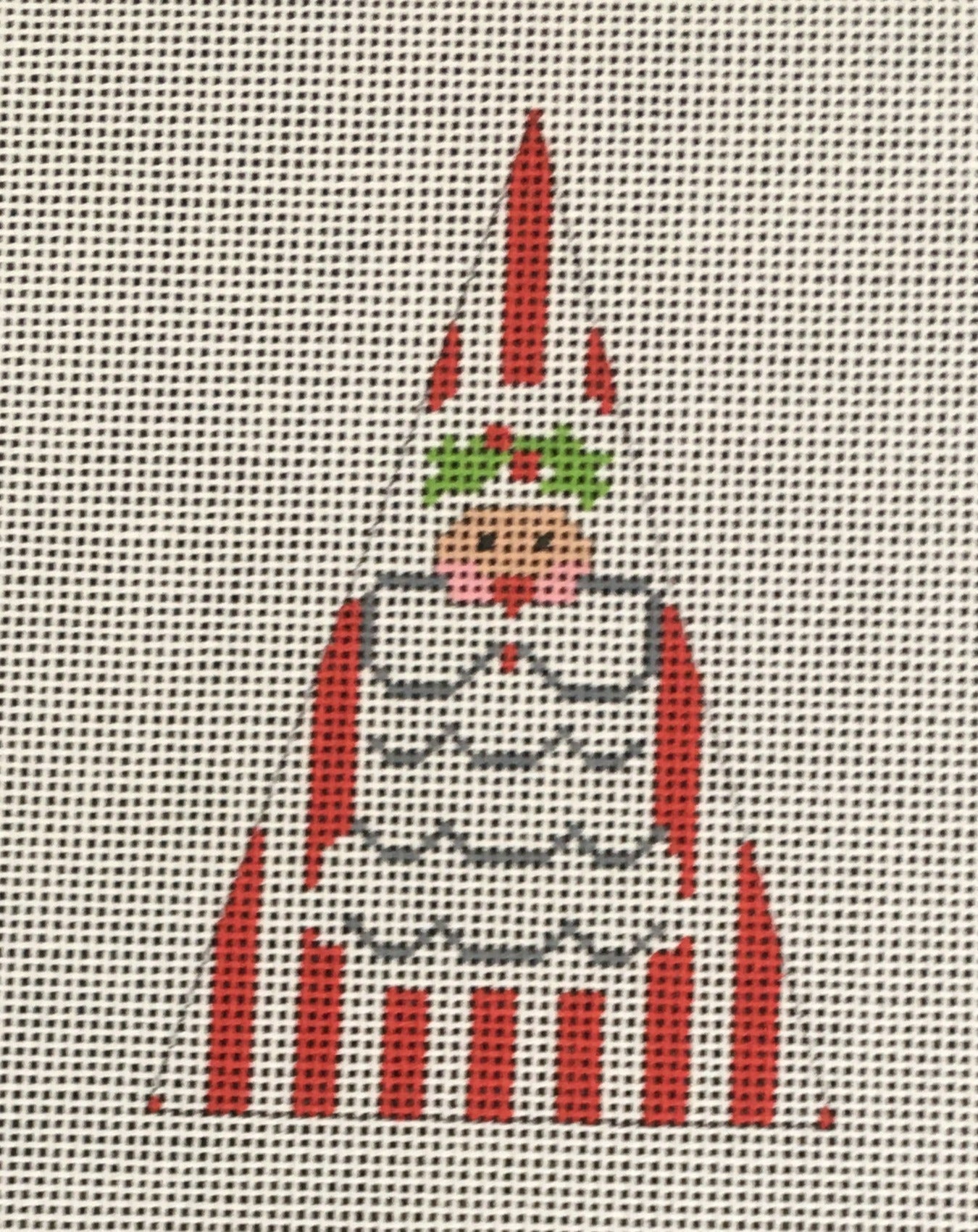 CH-612 Vertical Stripes Triangle Santa