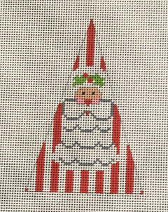 CH-612 Vertical Stripes Triangle Santa
