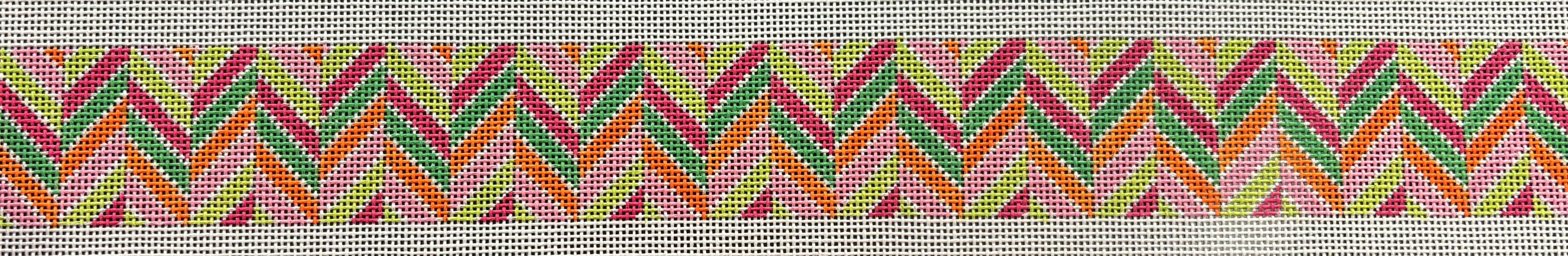 B523 Chevron Multi Pink/Green/Orange Belt