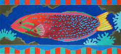 Amanda Lawford bright tropical fish needlepoint canvas
