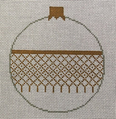 WSD-XO06 Gold and White Christmas Ball