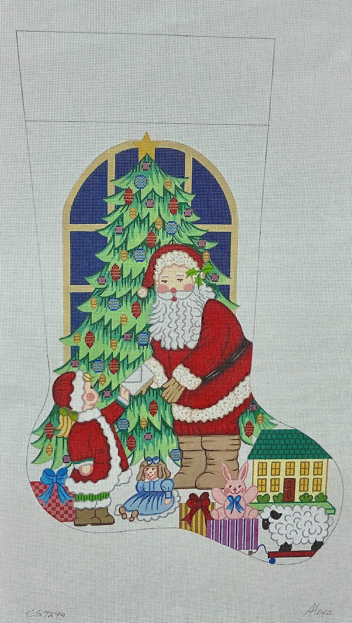 CS7299 Santa with Girl and Letter Stocking