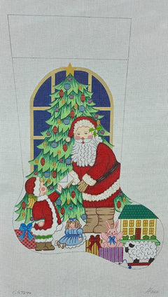CS7299 Santa with Girl and Letter Stocking