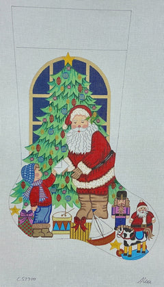 CS7300 Santa with Boy and Letter Stocking