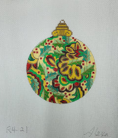 R4-21 Maroon and Mustard Vine Ornament