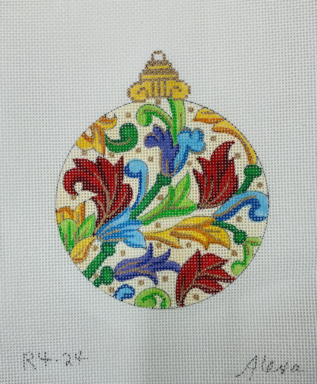 R4-24 Red, Blue and Purple Vine Ornament