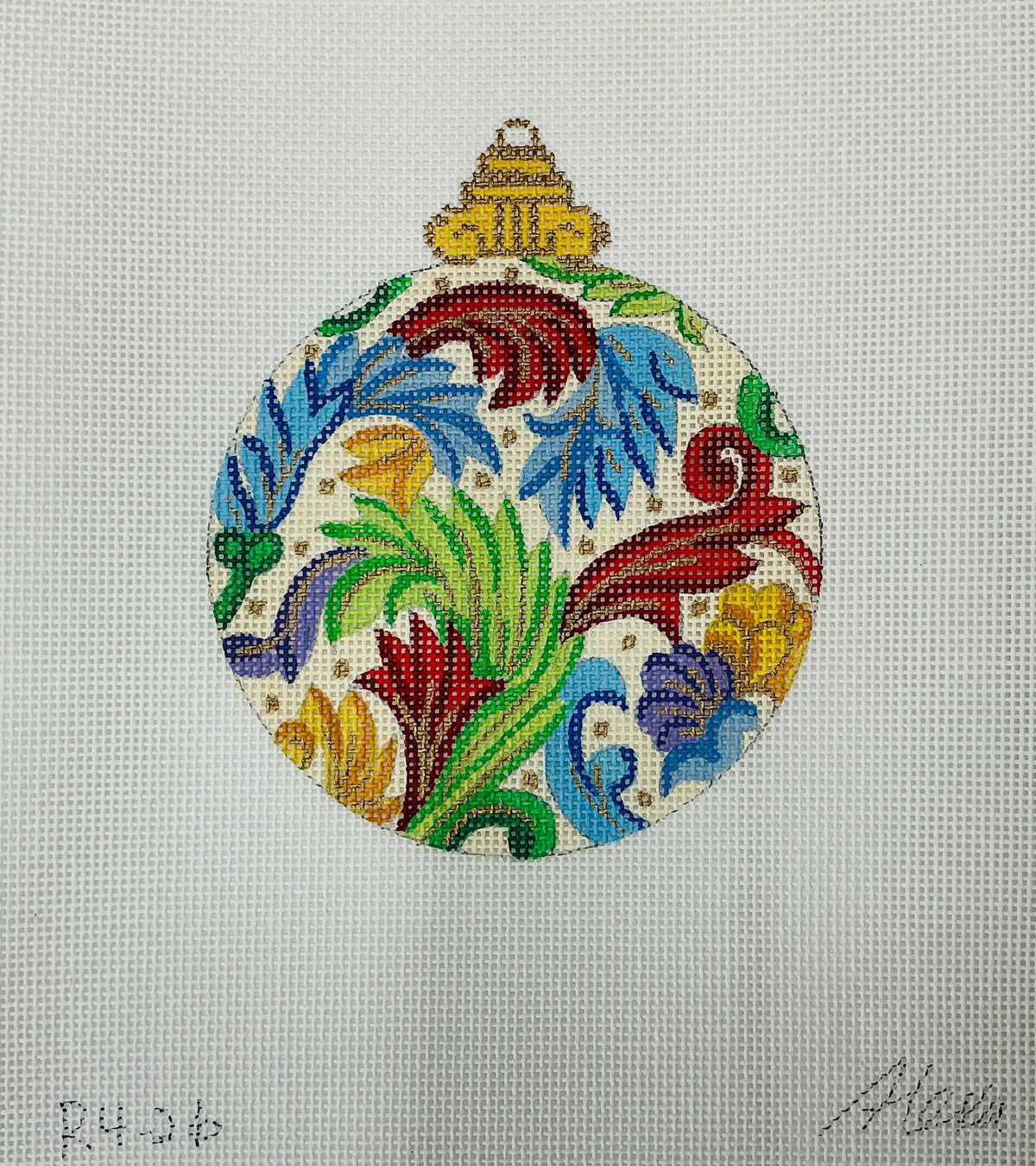 R4-26 Blue and Green Vine Ornament