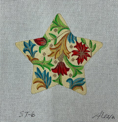 ST-06 Green Floral Star Ornament