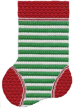 ASIT094 Mini sock grn/wht stripe