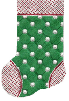 ASIT095 Mini sock grn/wht dots
