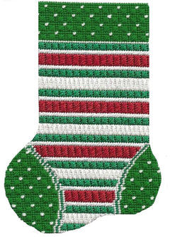 ASIT101 Mini sock red/wht/grn stripe