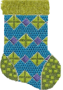 ASIT189 Green turquoise mini sock