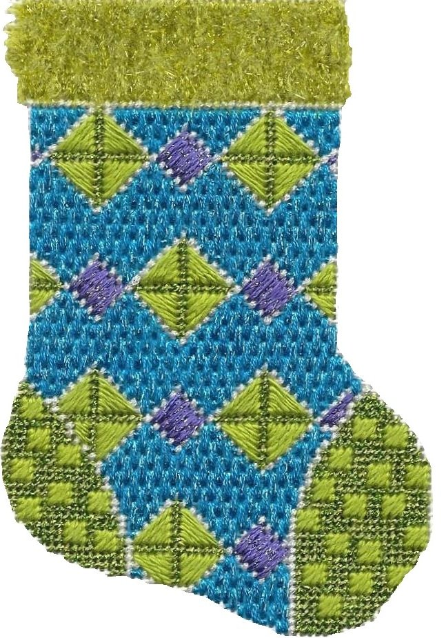 ASIT189 Green turquoise mini sock