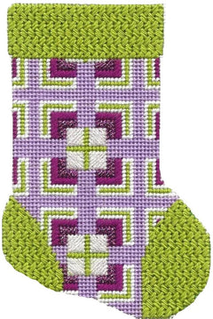 ASIT191 Purple green mini sock