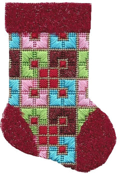 ASIT192 Burg/peach/turq mini sock