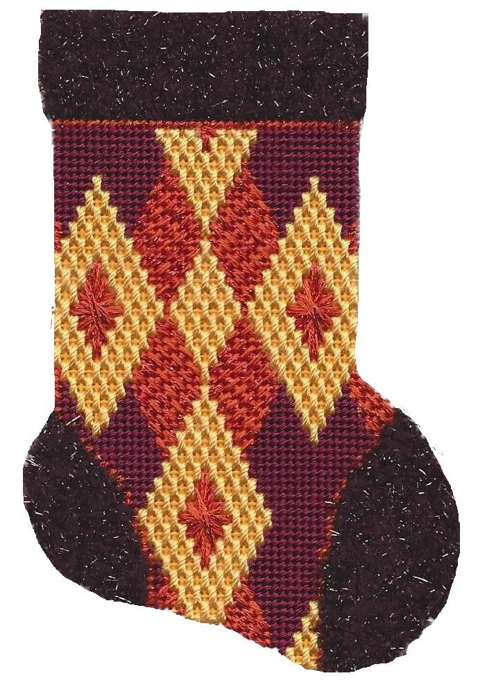 ASIT193 Rust/gold/burg mini sock