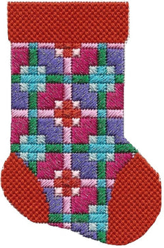 ASIT194 Coral/purple mini sock