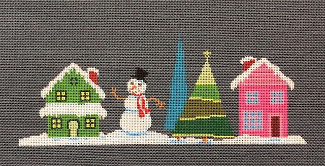 ASIT202d Pink House with Snowman