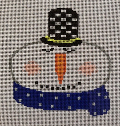 ASIT249 Snowman blue scarf dots