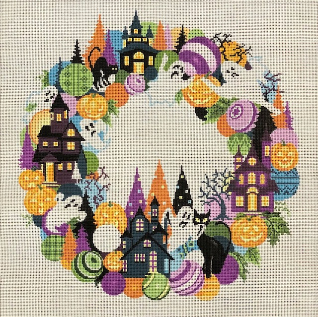 ASIT393-18SG Halloween Wreath Stitch Guide