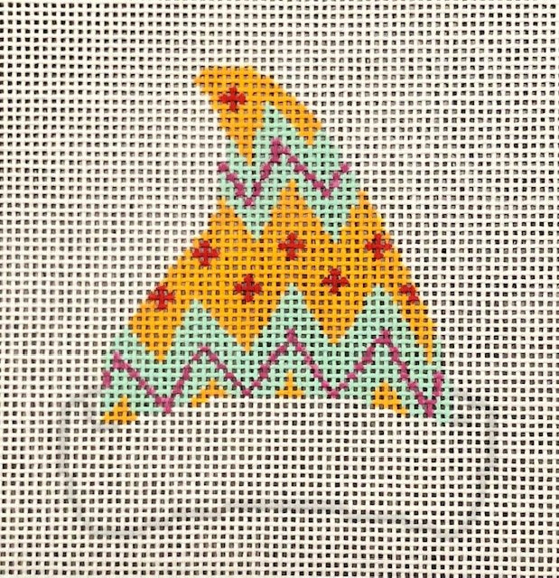 ASIT446-13 Orange Teal Zig Zag Cap