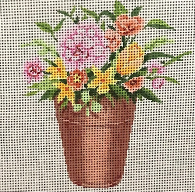 ASIT466 Pink/Yelow Flowers in Pot