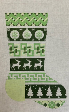 ASIT486 Green Zig Zag Stocking