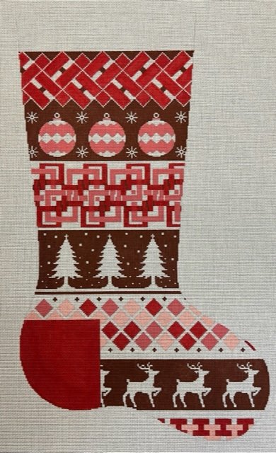 ASIT487 Red Zig Zag Stocking