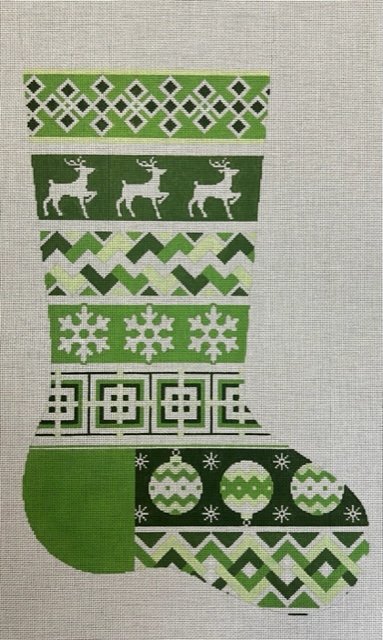 ASIT490 Green Diamonds Stocking