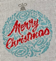 BP-103 Small Merry Christmas Ornament - Blue