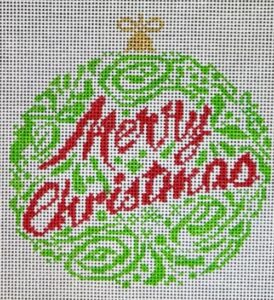 BP-104 Small Merry Christmas Ornament - Green